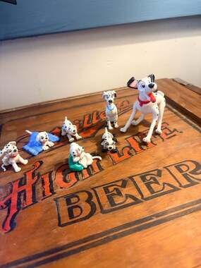Vintage Disney 101 Dalmatians Pongo and Puppies PVC Figure Play Set Lot